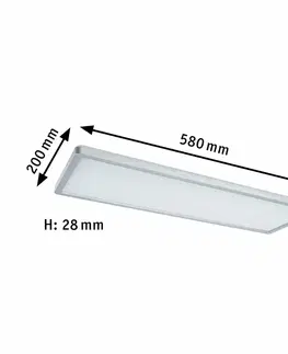 LED stropní svítidla PAULMANN LED Panel Atria Shine hranaté 580x200mm 2800lm RGBW matný chrom