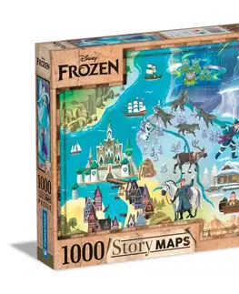 Hračky puzzle CLEMENTONI - Puzzle 1000 dílků Disney Mapa - Frozen