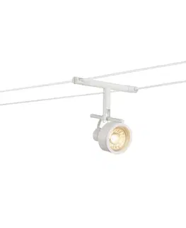 Svítidla pro lankové osvětlení SLV BIG WHITE SALUNA, svítidlo s lanem pro nízkonapěťový lanový systém TENSEO, QR-C51, bílé 139131