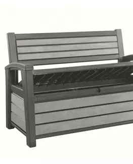 Zahradní lavice Keter 2místná zahradní lavice s úložným boxem Hudson 227 l šedá