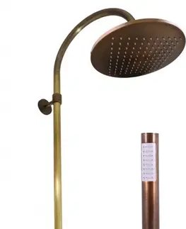 Koupelnové baterie SLEZAK-RAV Vodovodní baterie sprchová SEINA s hlavovou a ruční sprchou stará mosaz, Barva: stará mosaz, Rozměr: 150 mm SE982.5/3SM