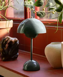 Venkovní osvětlení terasy &Tradition &Tradition LED dobíjecí stolní lampa Flowerpot VP9, kamenná modrá