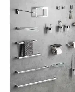 Koupelnový nábytek GEDY PI2313 Pirenei držák ručníků dvojitý otočný, 35 cm, stříbrná