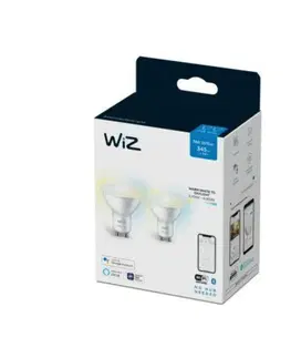 LED žárovky WiZ SET 2x LED žárovka GU10 PAR16 4,9W (50W) 345lm 2700-6500K IP20, stmívatelná
