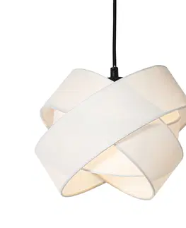 Zavesna svitidla Moderní závěsná lampa bílá 3-světelná - Látková