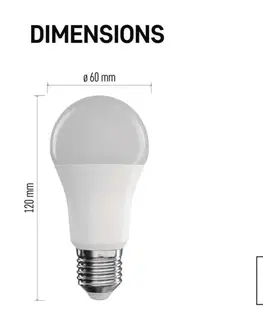 LED žárovky EMOS Chytrá LED žárovka GoSmart A60 / E27 / 9 W (60 W) / 806 lm / RGB / stmívatelná / Wi-Fi ZQW514R