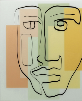 Skleněné obrazy KARE Design Skleněný obraz Art Face Pastell 100x100cm