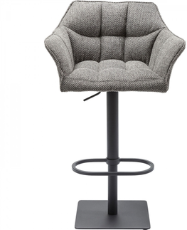 Barové židle KARE Design Šedá čalouněná barová židle Thinktank Base