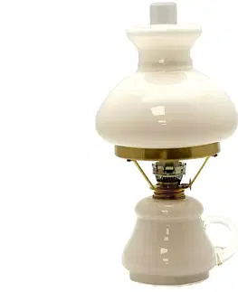 Lampy Floriánova huť Petrolejová lampa TEREZA 34 cm opál 