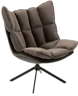 Křesla Tmavě šedé sametové relaxační křeslo Chair Relax Bubby Grey - 78*73*92cm J-Line by Jolipa 5323