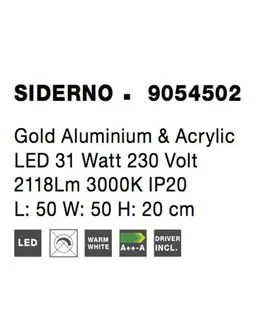 Designová stropní svítidla NOVA LUCE stropní svítidlo SIDERNO zlatý hliník a akryl LED 31W 230V 3000K IP20 9054502