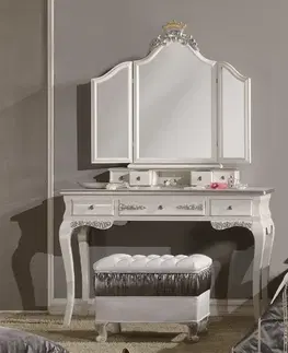 Luxusní a designová zrcadla Estila Luxusní nástěnné zrcadlo Alegro ve tvaru triptychu s dřevěným vyřezávaným rámem 103cm