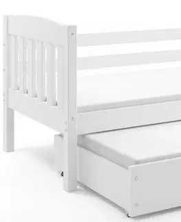 Postele BMS Dětská postel KUBUŠ 2 s přistýlkou | bílá Barva: bílá / šedá, Rozměr: 200 x 90 cm