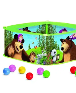 Hračky na zahradu Bino Bazén s balonky Máša a medvěd, 30 x 75 x 75 cm