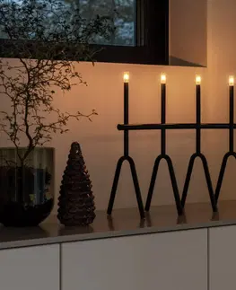 Svícny Konstsmide Christmas LED svíčkový lustr černá 4 zdroje výška 39 cm