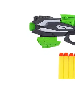Hračky - zbraně RAPPA - Pistole na pěnové náboje 20x14cm plast a 5ks nábojů zelená na kartě