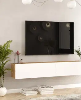 TV stolky Hanah Home Závěsný TV stolek FR8 180 cm borovice/bílý