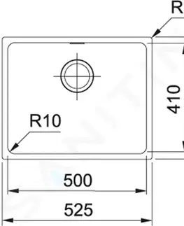 Kuchyňské dřezy FRANKE Sirius Tectonitový dřez SID 110-50, 525x440 mm, šedá 125.0582.205