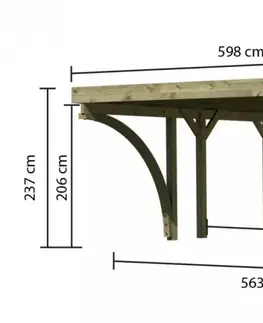 Garáže Dřevěný přístřešek / carport CLASSIC 1C Lanitplast
