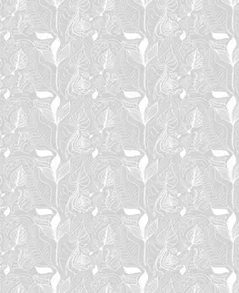 Tapety příroda Tapeta magické listy v šedém provedení