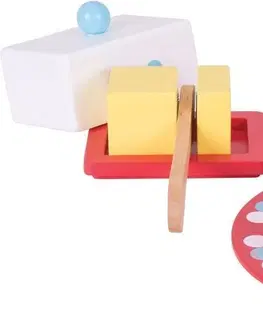 Hrajeme si na domácnost Bigjigs Toys Dřevěný set snídaně BREAKFAST vícebarevný