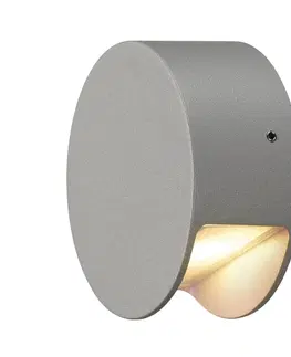 LED venkovní nástěnná svítidla SLV BIG WHITE PEMA, nástěnné svítidlo, LED, 3000K, IP44 , stříbrošedé, 4 W 231012