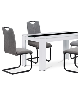 Jídelní stoly Jídelní stůl GETLIF 138x80 cm, bílý/černý
