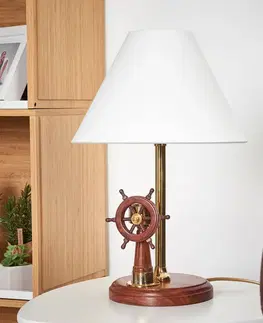 Stolní lampy Sea-Club Znamenitá stolní lampa STEERING se dřevem