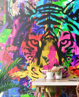 Abstraktní tapety Tapeta barevná hlava tygra
