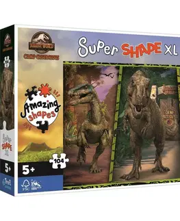 Puzzle Trefl Puzzle 104 XL Super Shape Barevní dinosauři/Jurassic World 60x40cm v krabici 40x27x6cm