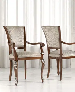 Designové a luxusní židle do pracovny a kanceláře Estila Luxusní barokní jídelní židle Hebert s čalouněním 101 cm