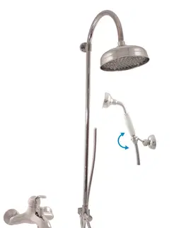 Koupelnové baterie SLEZAK-RAV Vodovodní baterie vanová LABE s hlavovou a ruční sprchou, Barva: chrom, Rozměr: 150 mm L054.5/3