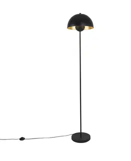 Stojaci lampy Průmyslová stojací lampa černá se zlatem 160 cm - Magnax