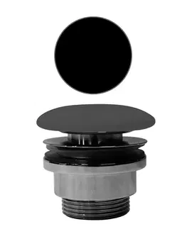 Sifony k pračkám GSI umyvadlová výpust 5/4“, neuzavíratelná, tl.5-65 mm, keramická krytka, černá mat PVC26