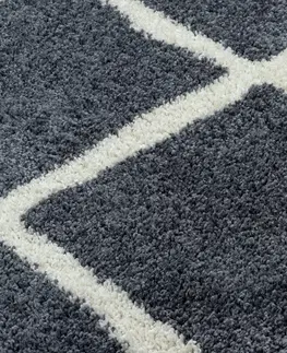 Koberce a koberečky Dywany Lusczow Kusový shaggy koberec BERBER CROSS šedý, velikost 70x200