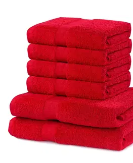 Ručníky Sada 2 osušek a 4 ručníků DecoKing Ginna červené, velikost 2*70x140+4*50x100