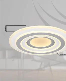 Stropní svítidla Globo Stropní svítidlo Sabatino LED, bílá/antracitová, Ø 48 cm, CCT