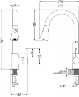 Kuchyňské dřezy MEXEN/S Enzo granitový dřez 1 s odkapávačem včetně Elia, bílá 6506-20-670101-50