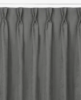 Záclony HOMEDE Závěs MILANA klasický flex 9,5 cm s dvojitým záhybem šedý, velikost 220x225