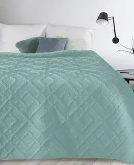 Jednobarevné přehozy na postel Moderní přehoz se vzorem v tyrkysové barvě