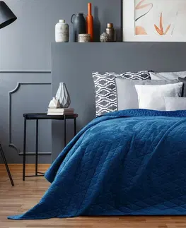 Přikrývky AmeliaHome Přehoz na postel Laila modrá, 220 x 240 cm
