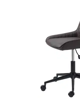 Kancelářská křesla Furniria Designová kancelářská židle Dana tmavě hnědá ekokůže