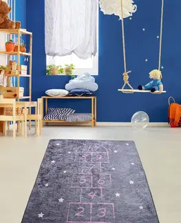 Koberce a koberečky Conceptum Hypnose Dětský koberec Skákací panák III 100x160 cm šedý