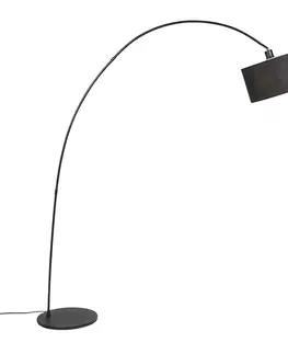 Obloukove lampy Chytrá moderní oblouková lampa černá včetně A60 Wifi - Vinossa
