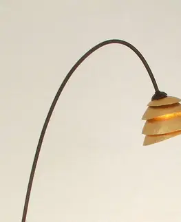 Stojací lampy Holländer Stojací lampa Snail, 1 zdroj, hnědo-zlatá