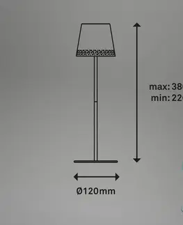 Venkovní osvětlení terasy Briloner LED stolní lampa Kiki s baterií 3 000K, modrá