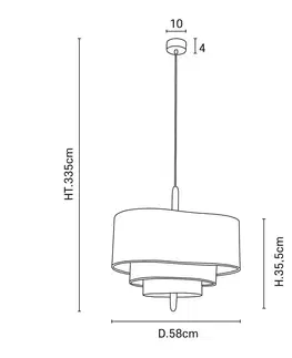Závěsná světla MARKET SET MARKET SET Oblázková textilní závěsná lampa krémová Ø 58 cm
