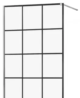 Sprchové zástěny MEXEN/S KIOTO Sprchová zástěna WALK-IN 120x200 cm 8 mm, chrom, černý vzor 1 800-120-101-01-77