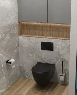 Záchody Kielle Gaia Závěsné WC se sedátkem SoftClose, Rimless, matná černá 30115040