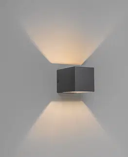 Nastenna svitidla Moderní nástěnná lampa tmavě šedá - Transfer